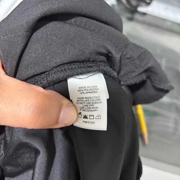 1.STATE Womens Velvet One Piece Jumpsuit Black XL V-Neck Stretch Puff 3/4 Sleeve - Picture 9 of 10